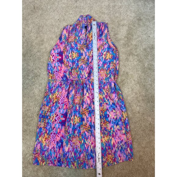 Aqua Women's Multicolor Sleeveless Lightweight Wrap Dress Tie Waist w/Pockets XS - Picture 9 of 13